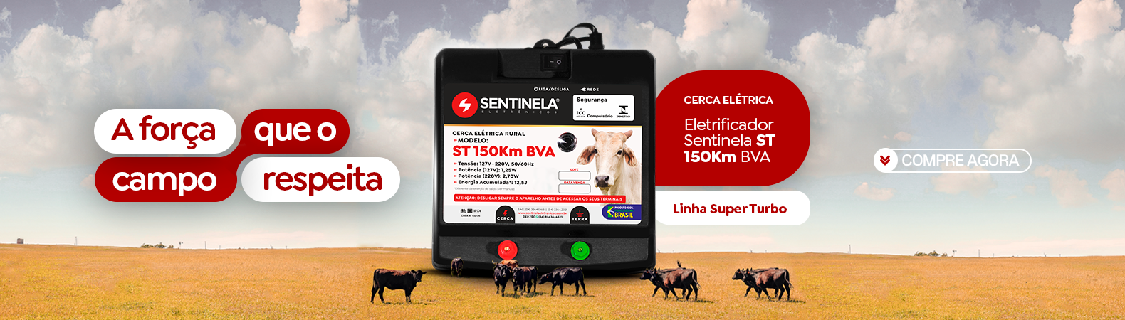 A força que o campo respeita 150km