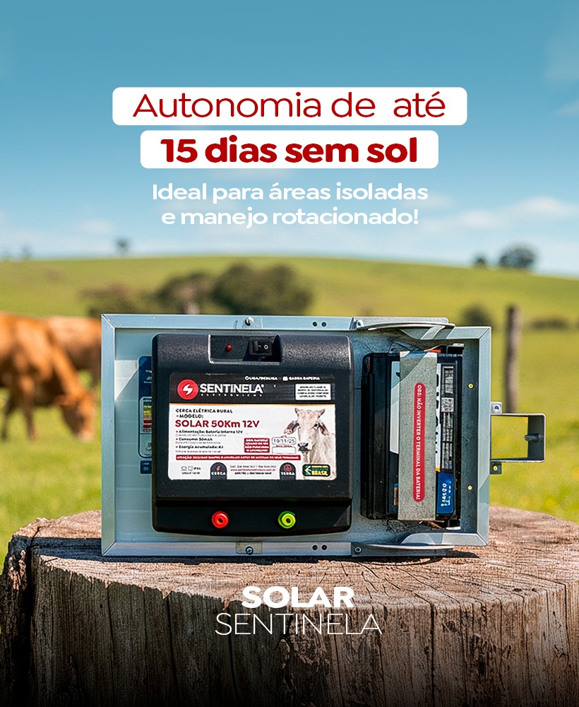 Solar - autonomia de até 15 dias sem sol
